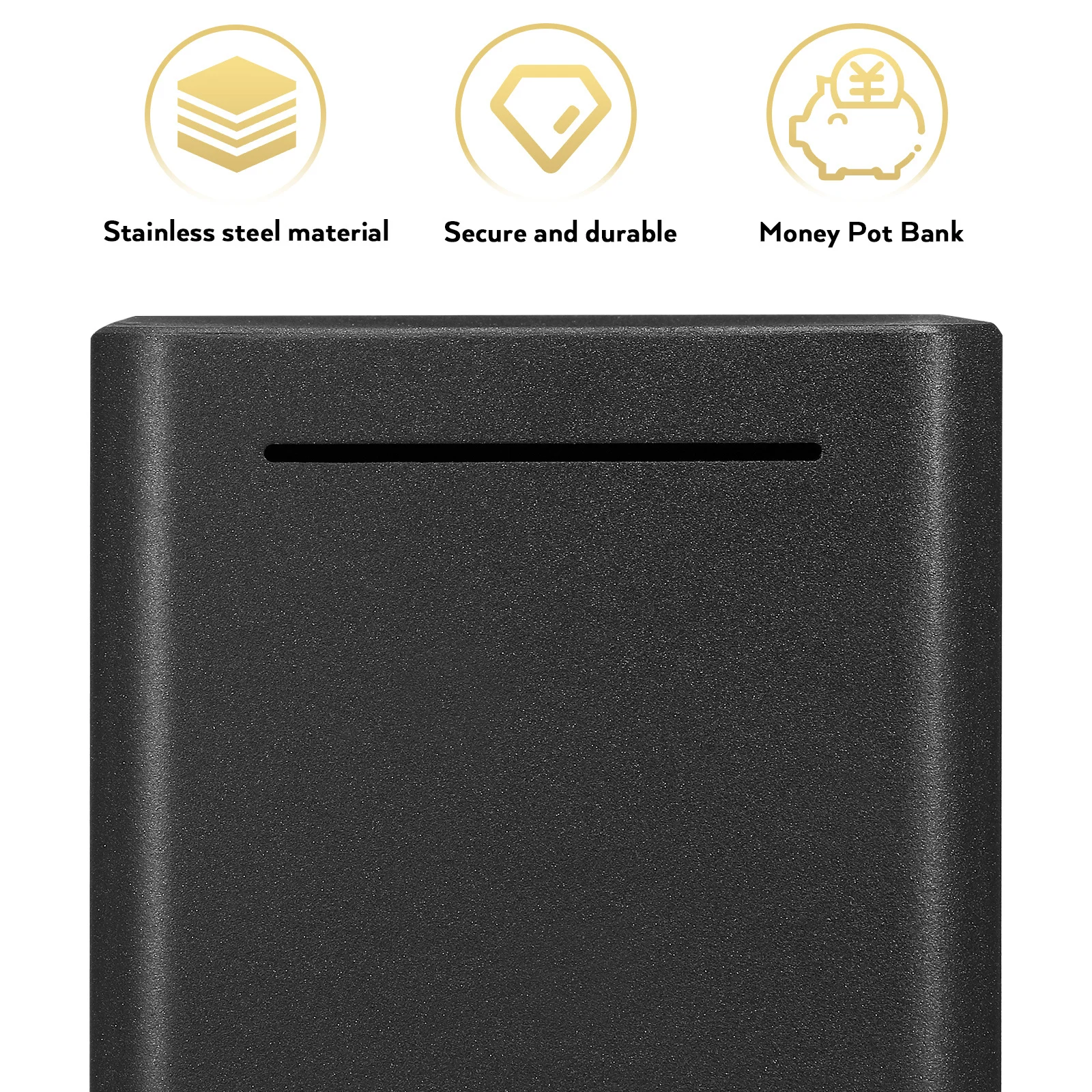 

Break to Open Piggy Bank Metal Saving Box for Adults Stainless Steel Money Container Secure Storage for Coins and Bills Holder