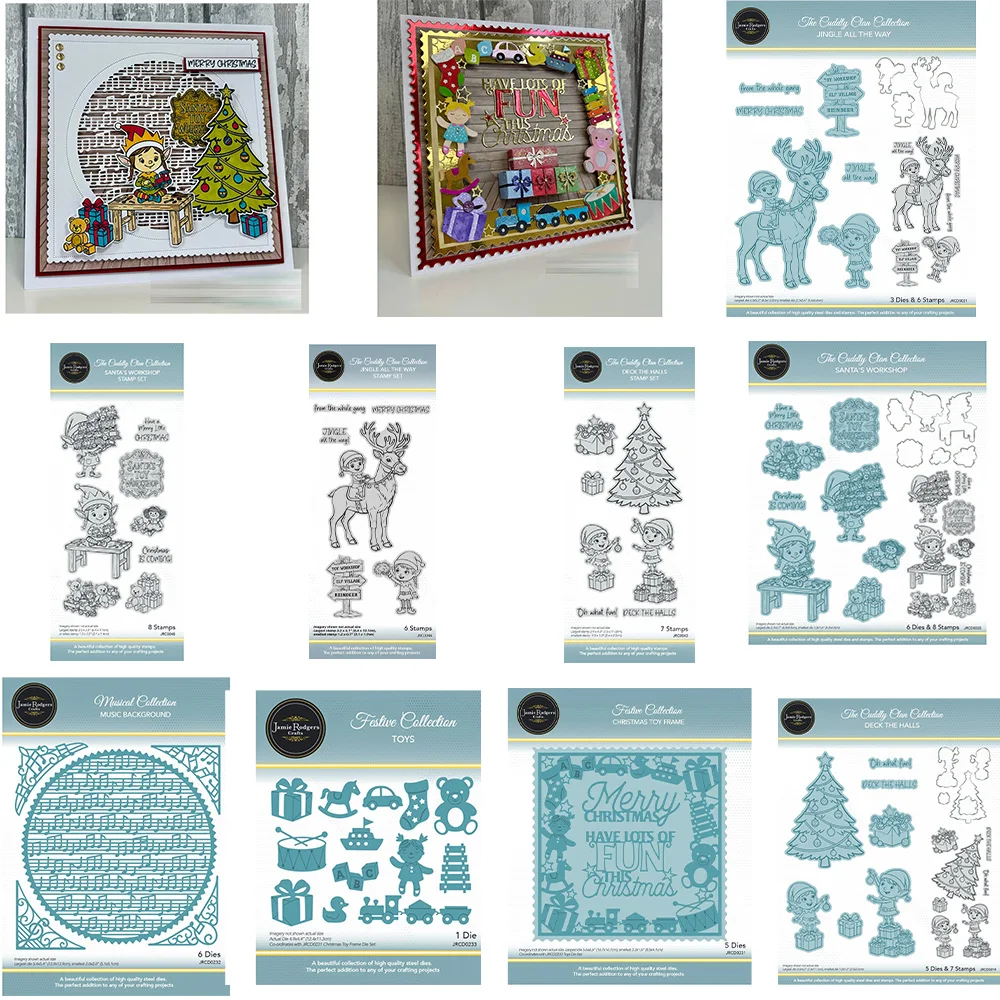 Santa's Workshop Toys Die Set Metal Cutting Dies Clear Stamps DIY Handmade Scrapbooking Birthday Greeting Card Making 2026 New
