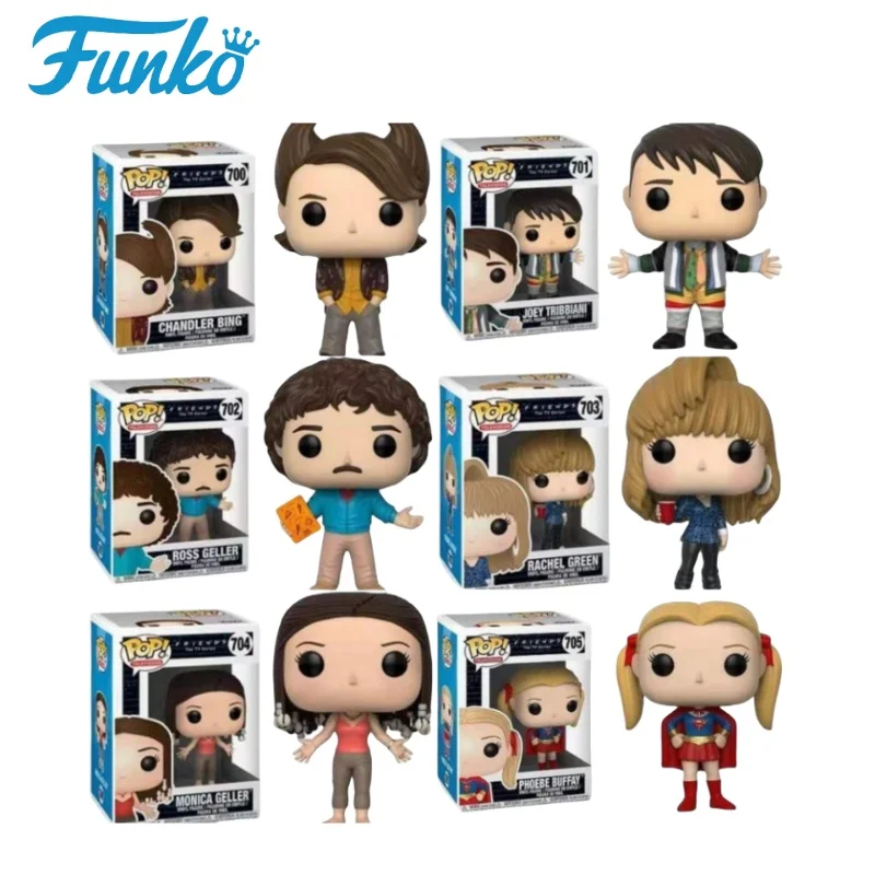 New Funko Pop Friends Rachel Green#261 Ross Geler#262 Monica Geller#1069 Phoebe Buffay#705 Vinyl Figure Doll Model Toys Gift