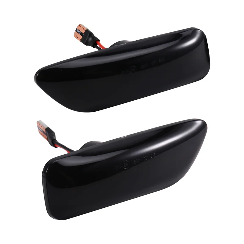 A03Z-For فولفو S80 XC90 XC70 V70 S60 2001-2009 2X LED بدوره إشارة الجانب ماركر الضوء-تدفق التصميم الديناميكي المدخن الأسود #5