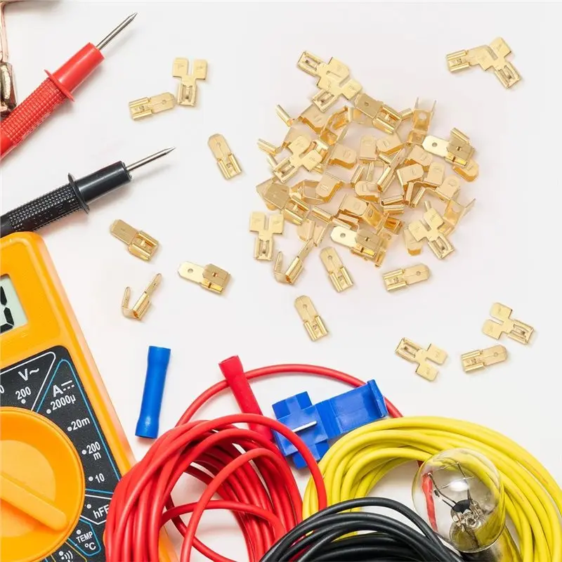 PTST 24 Pcs Electrical Quick Splice Wire Terminals, Piggyback Spade Connectors,Double Spade Connector
