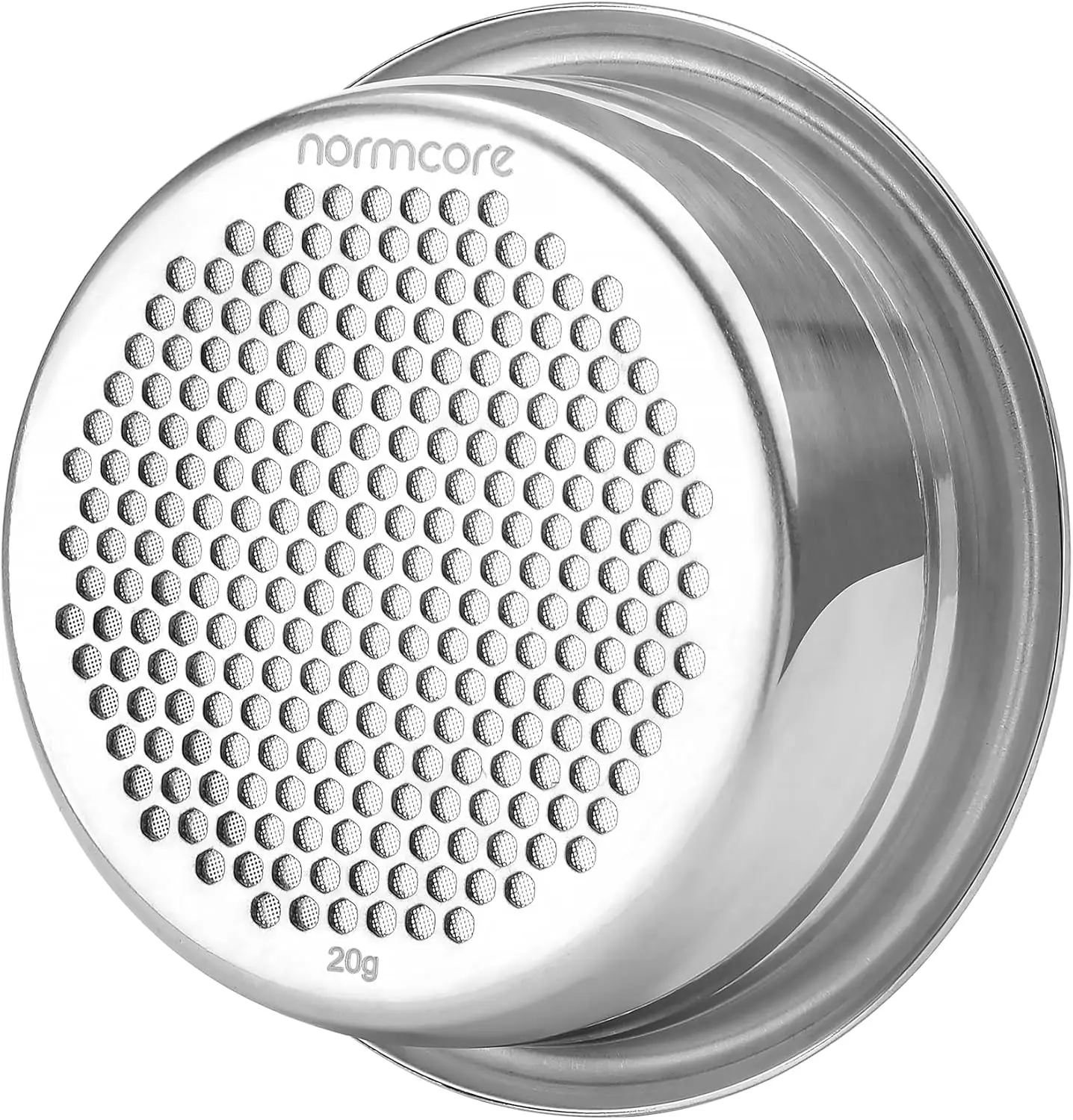 

58mm Double Layer 304 Stainless Steel Portafilter Basket, 0.8mm Thick, Includes Puck Screen, 20g