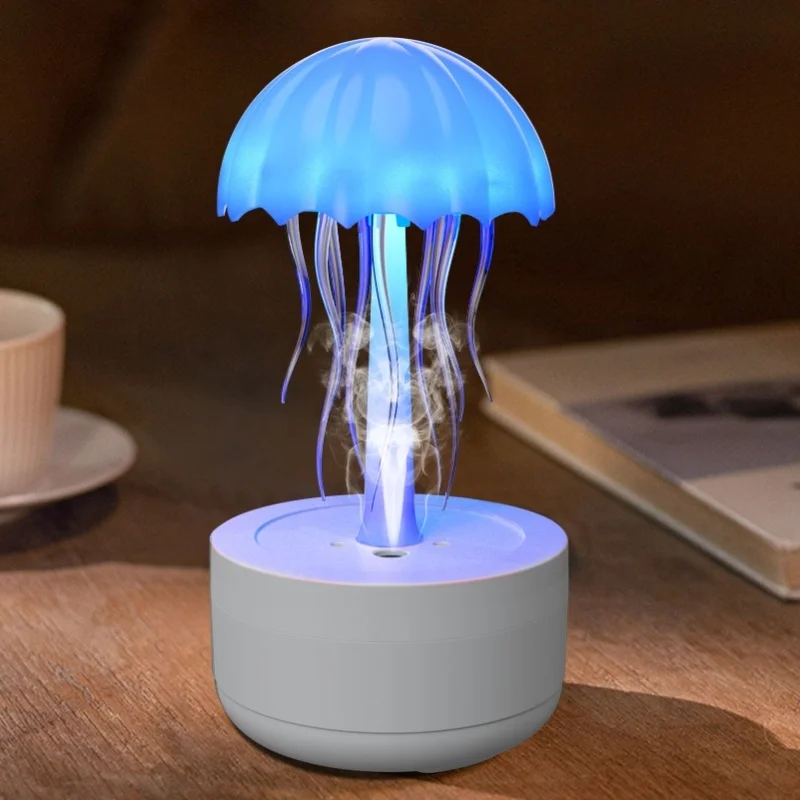 

300ml Jellyfish Humidifier with LED Color Night Light Rotating Essential Oil Diffuser for Bedroom Office Hotel