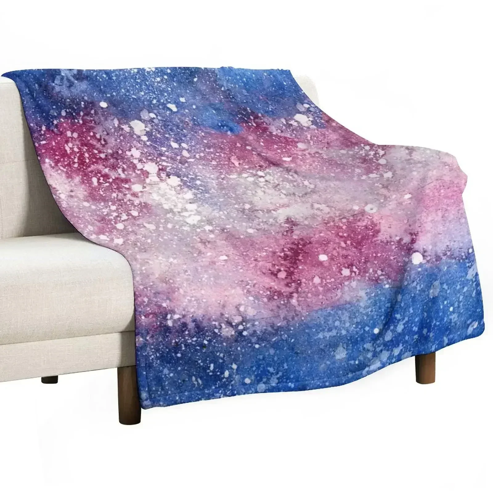 Trans Pride Galaxy Throw Blanket Plaid on the sofa Weighted Blankets For Sofas Blankets