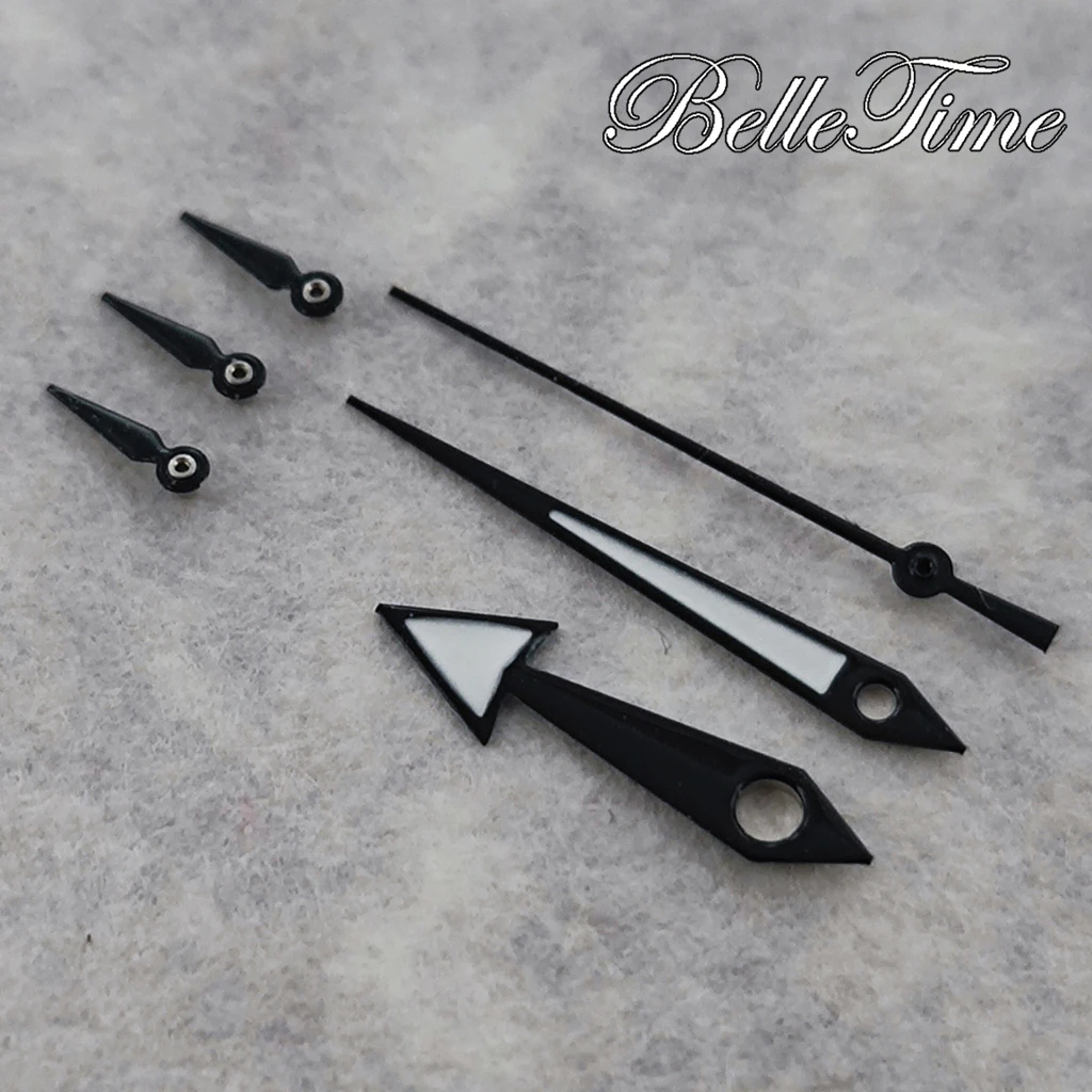 

Черные стрелки для кварцевых часов VK63, хронографа, с зеленым люминесцентным покрытием C3, подходят для автоматических механизмов VK63, VK64, аксессуары, запчасти