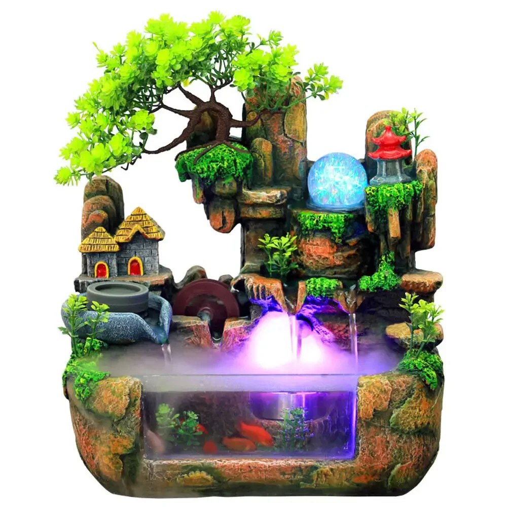 Tabletop Fountains Indoor Relaxation Desktop Fountain Waterfall, Water Fountains Indoor Waterfall Feature with Automatic Pump