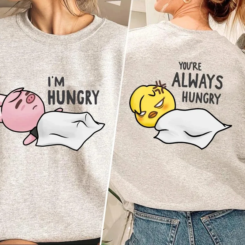 I\'m Hungry Stray Children Sweatshirt Women\'s Cotton Kpop Korean Fashion Funny Graphic T-Shirt Extra Large Streetwear Women\'s Clo