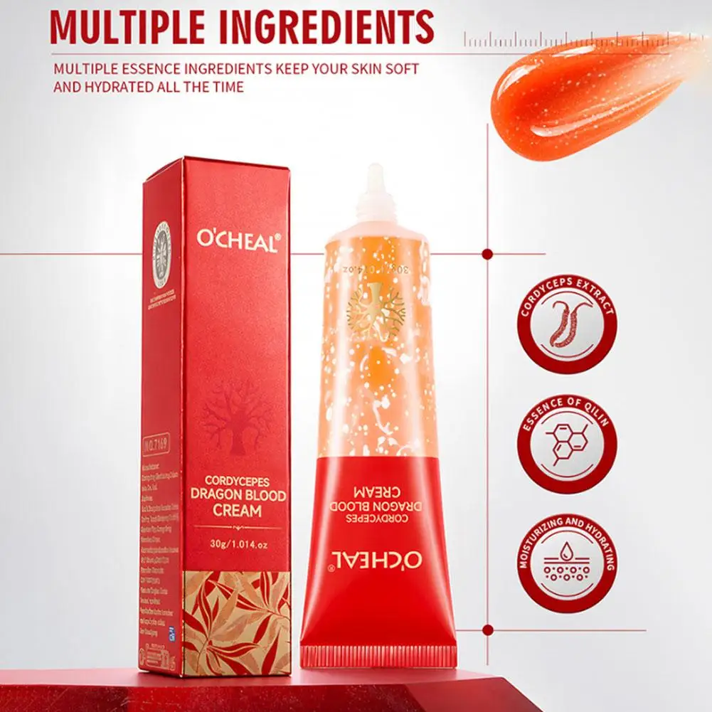O'CHEAL Cordyceps Dragon Blood Face Cream Rejuvenation Moisturizing Hyaluronic Acid Repair Cream Smooth Nourishing Beauty Health