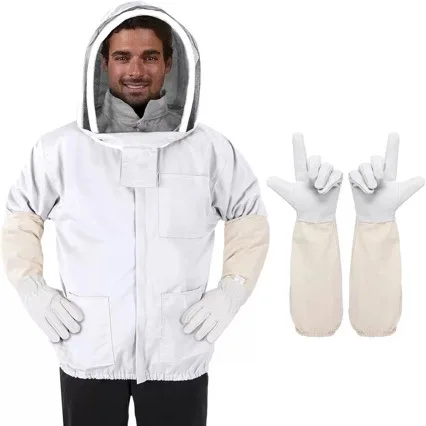 Half Body Beekeeping Suit Breathable Anti Bee Protective Clothes with Veil Hat Full Set For Beekeeping