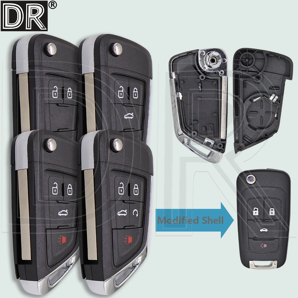 Dr modificado flip substituição caso escudo chave do carro para chevrolet malibu cruze camaro equinox caprice aveo faísca trax impala sonic