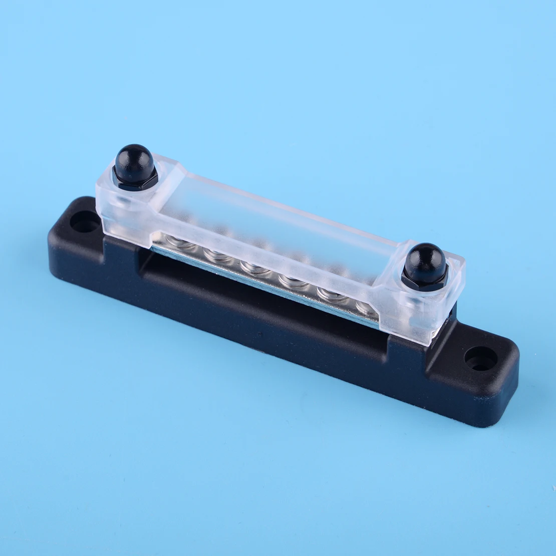 

RV Boat Single Row 6 Post Busbar Ground Rail Power Distribution Block With Cover Black 12V New