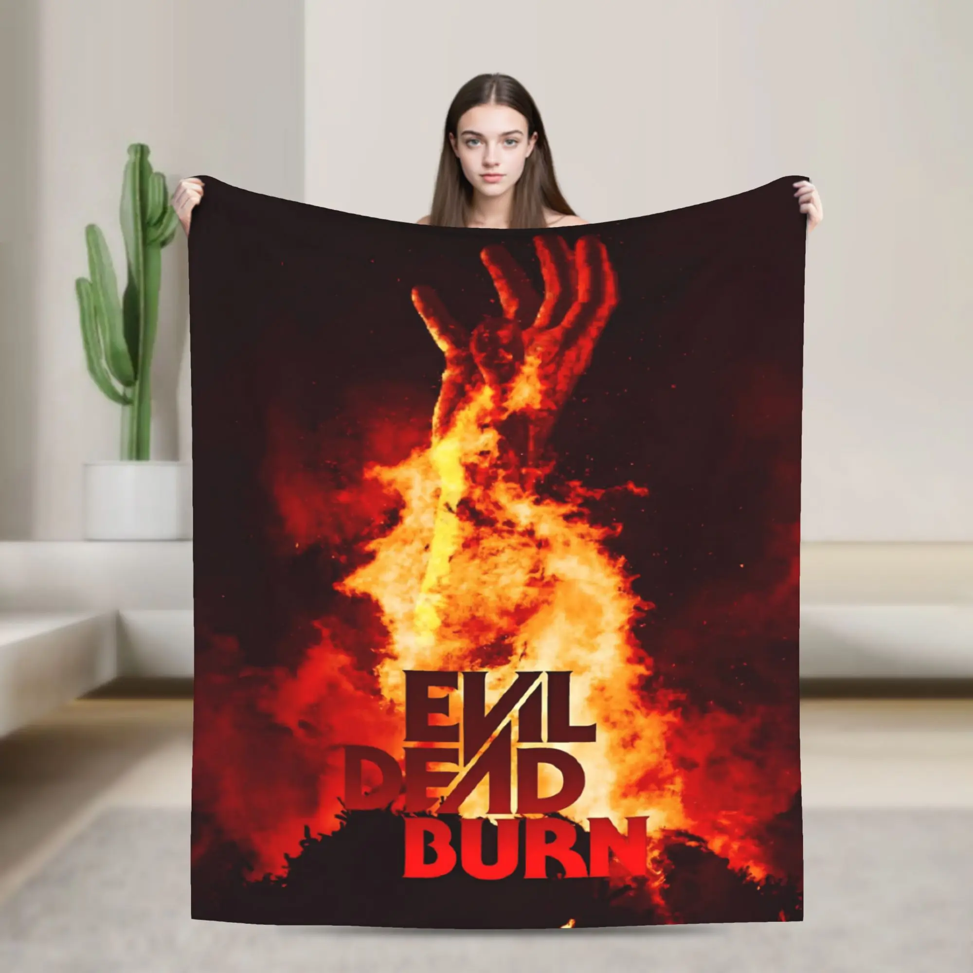 Evil Dead Burn Blanket Multiple Sizes Warm Cozy Fluffy  Throw Blankets for Couch Sofa and Bed