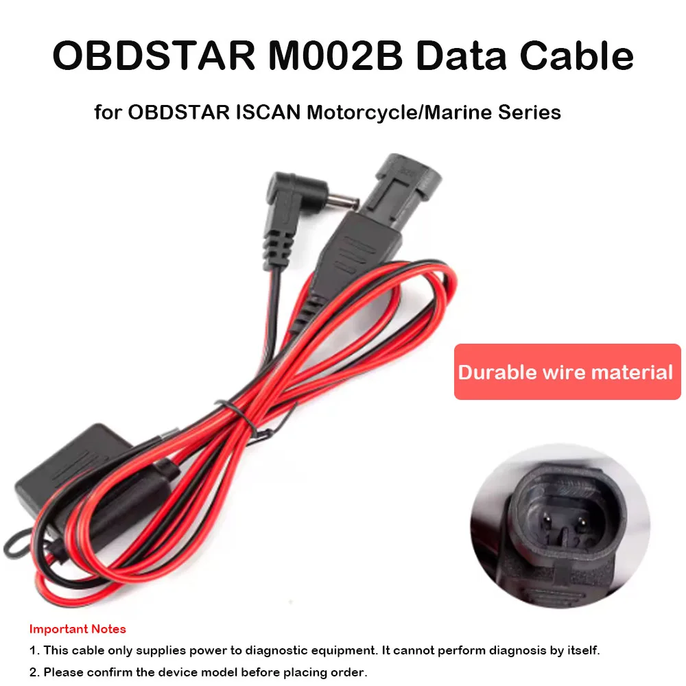 OBDSTAR M002B Power Data Cable with Fuse Holder Connection Parts for OBDSTAR ISCAN Motorcycle & Marine Series Diagnostic Tool