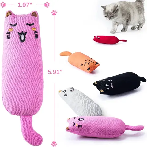 Catnip 장난감, 애완 동물을위한 고양이 제품 고양이, 새끼 고양이 치아 연삭 장난감, 고양이 플러시 장난감, 엄지 베개 애완 동물 액세서리