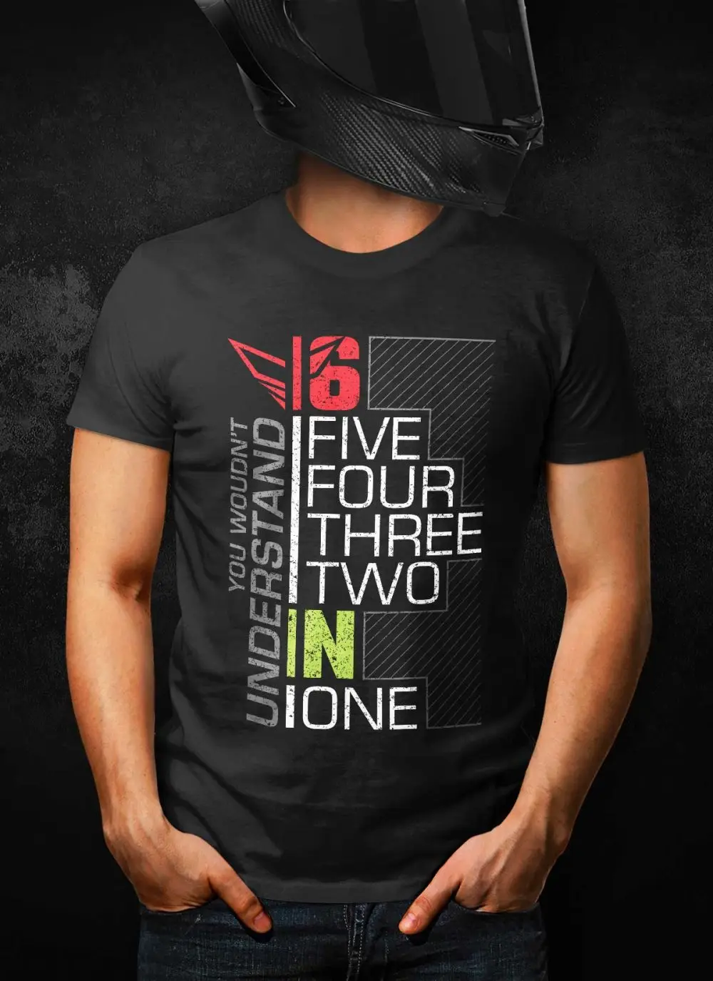 

Men And Women Shift 1N23456 Motorcycle T-Shirt Motorcycle Racing Enthusiast Gift Spring/Summer Pure Cotton Thin Oversized Top