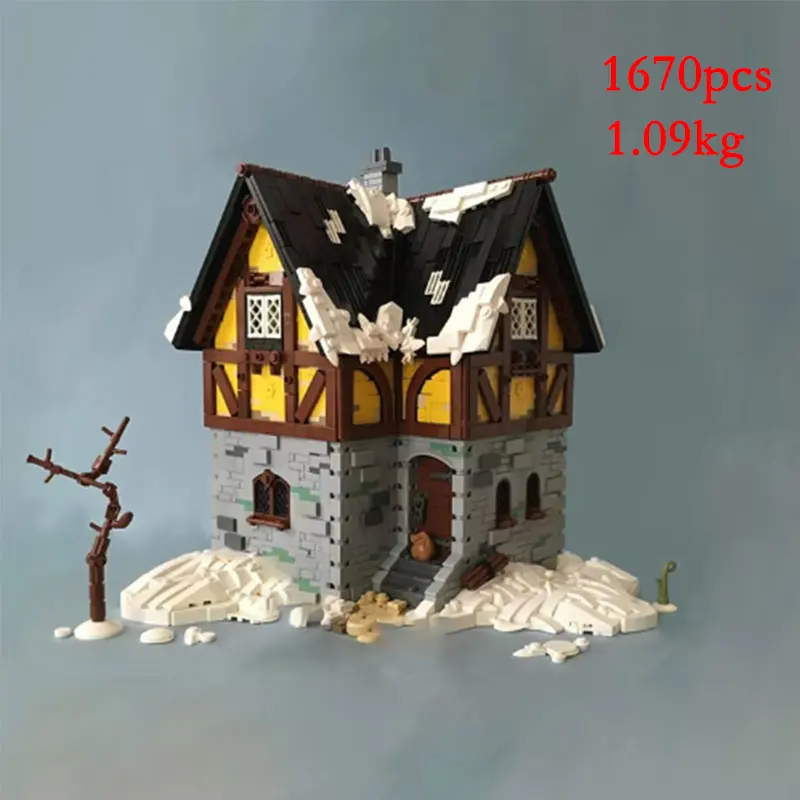 Spot MOC-184013 Small Particle Assembled Building Blocks Series House Puzzle Toy Model Ornament