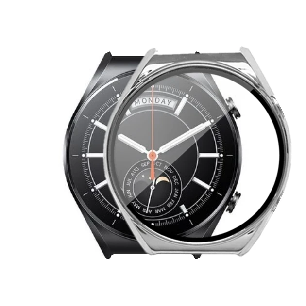 샤오미 워치용 전체 화면 보호대, 강화 유리 보호 케이스, 쉘 프레임 커버, S1 PC