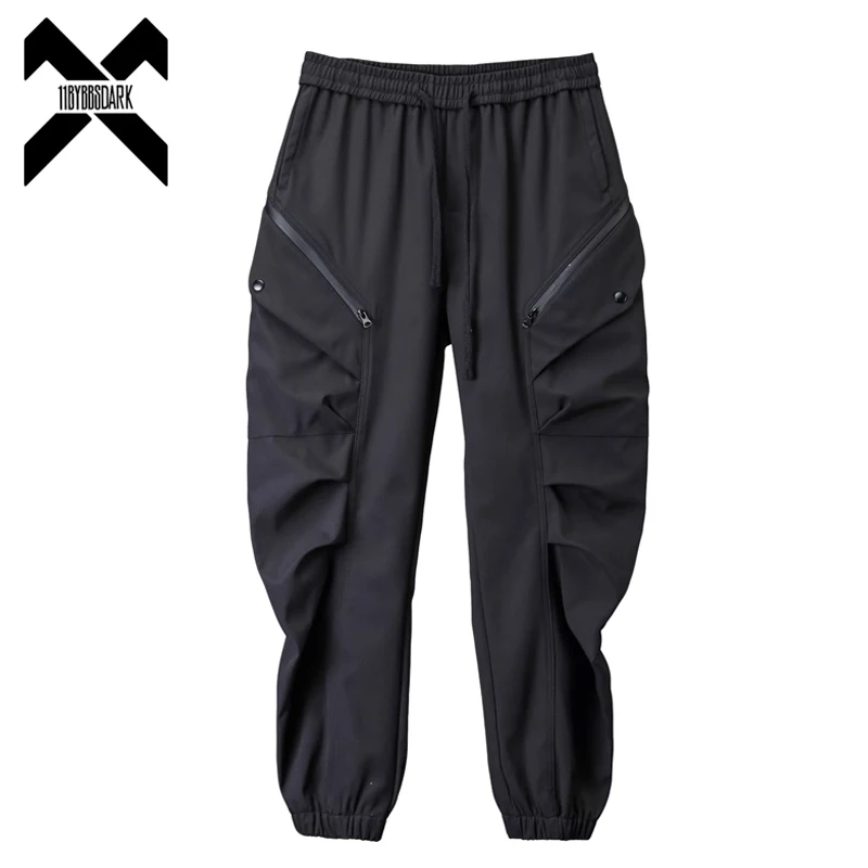 2026 New Streetwear Joggers Pants Men's Multi-Pockets Tactical Cargo Pant Black Utility Work Elastic Waist Casual Trousers