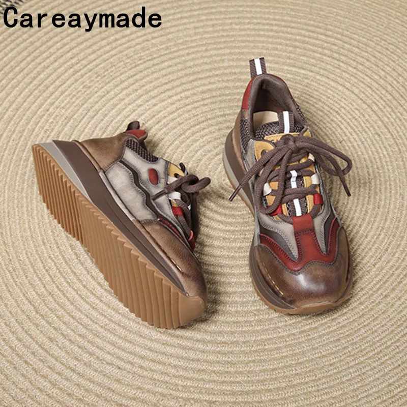 

Careaymade-коровь, женские ботильоны из натуральной кожи, весенние ботильоны на плоской подошве, удобные осенние качественные кроссовки, модные кроссовки на массивном каблуке