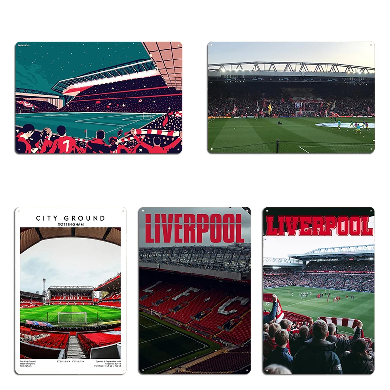 Anfield Stadium I Metal Sign Plaques personalized Home Wall pub Football Tin sign Posters