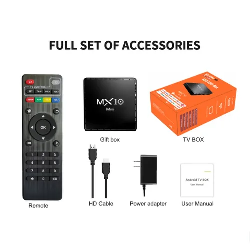 Imagen 1 del producto Streaming TV Box MX10 MINI Android 10 OS 4K HDR reproducción Smart TV con Google Play Store decodificador TV Box gran oferta 2025