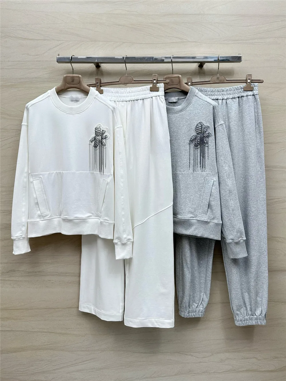 Women\'s Pants Suit Cotton Pullover Sweatshirt +High waist  Casual Sweatpants 2 Piece Set Woman Clothing Autumn B*C