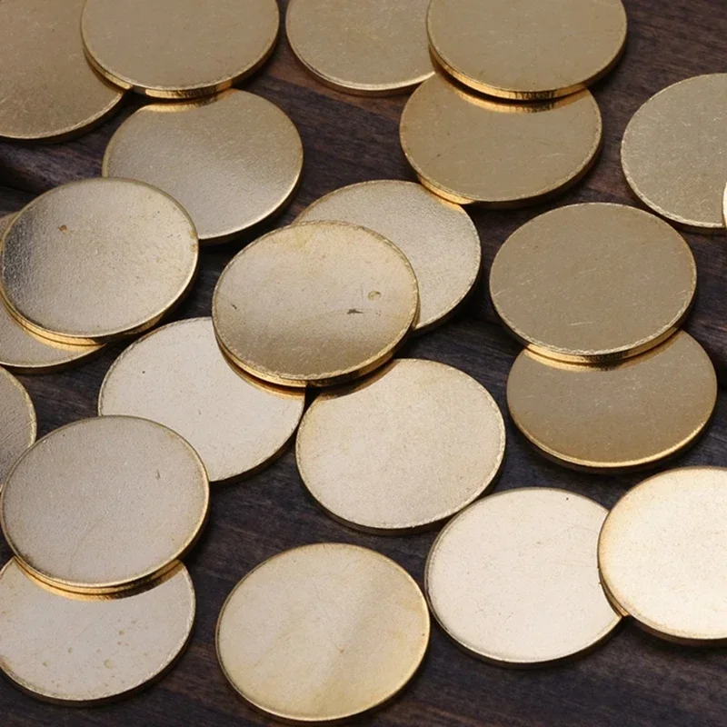 

50pcs 8mm 9mm 10mm 12mm 13mm 14mm 15mm 16mm 20mm brass Unplated Flat Round Circle Blank Stamping Charms,stamping blanks tags