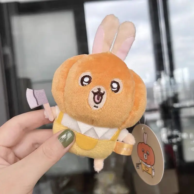 

Pumpkin Usagi Plush Keychain Cute Halloween Themed Rabbit Doll with Axe Kawaii Anime Bag Charm for Fans