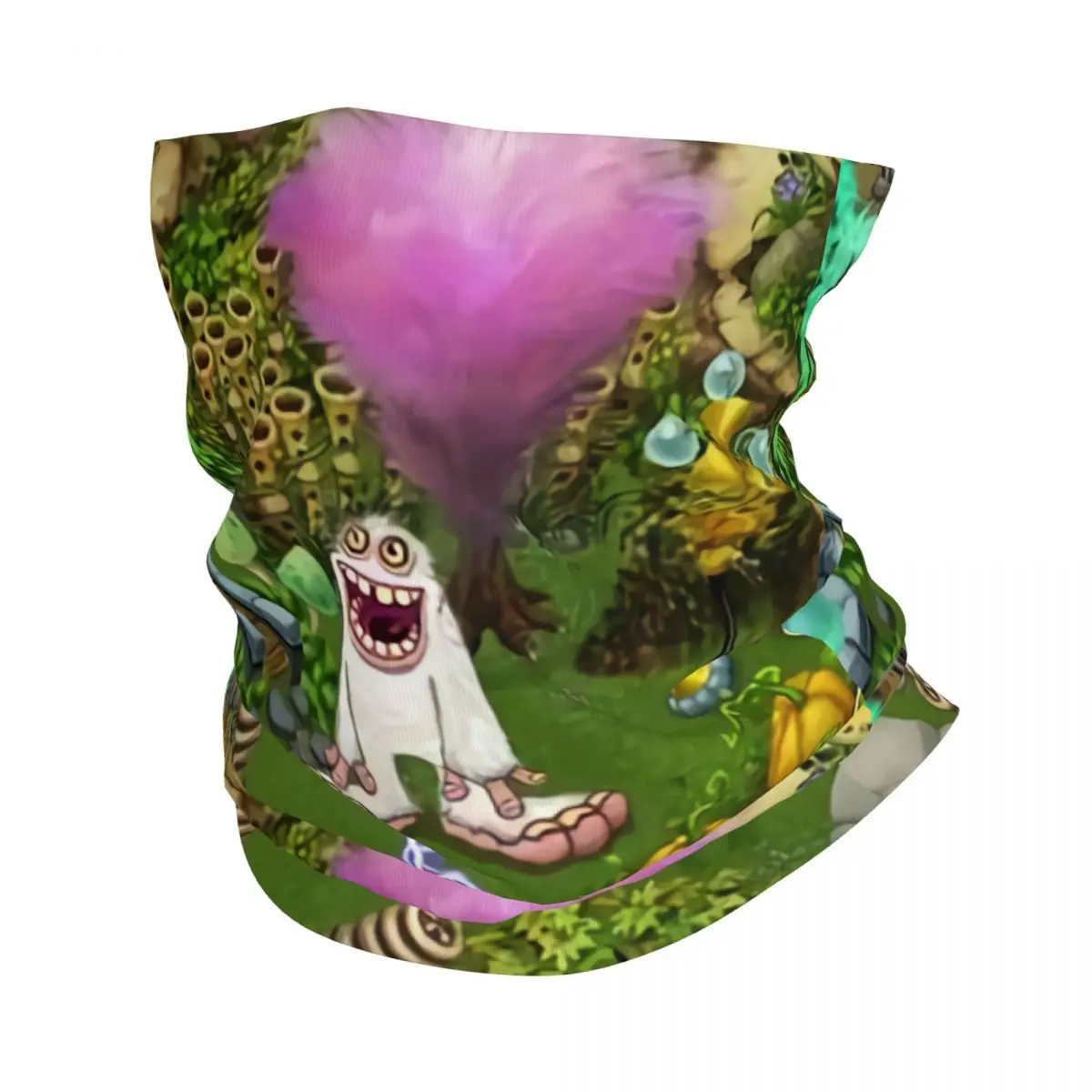 My Singing Monsters Neck Gaiter Men Women UV Face Shield Winter Kawaii Cartoon Anime Game Bandana Scarf for Hiking