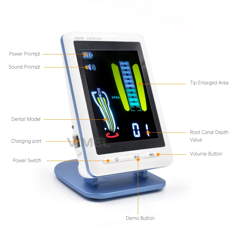 Wireless Dental Root Canal Apex Locator Endodontic Tool with 4.5LCD Large Screen for Oral Teeth