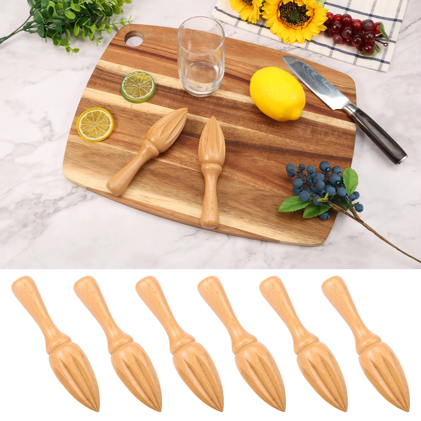

6 шт. деревянная развертка для цитрусовых, простая в использовании, универсальная ручная развертка для лимонного сока для кухни, кафе, ресторана, бара, деревянная развертка для цитрусовых
