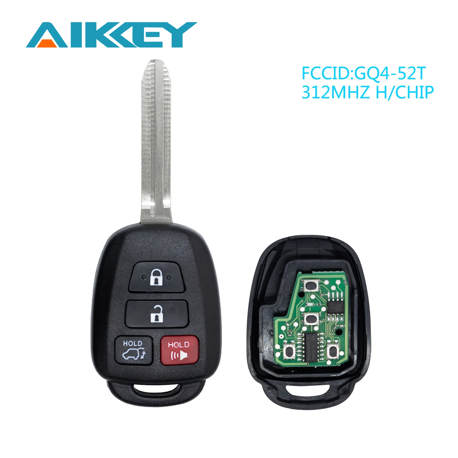 4 Buttons Car Remote Control Key Case Fob GQ4-52T 312MHZ H/CHIP for Toyota RAV4 Highlander Sequoia Car Key Accessories