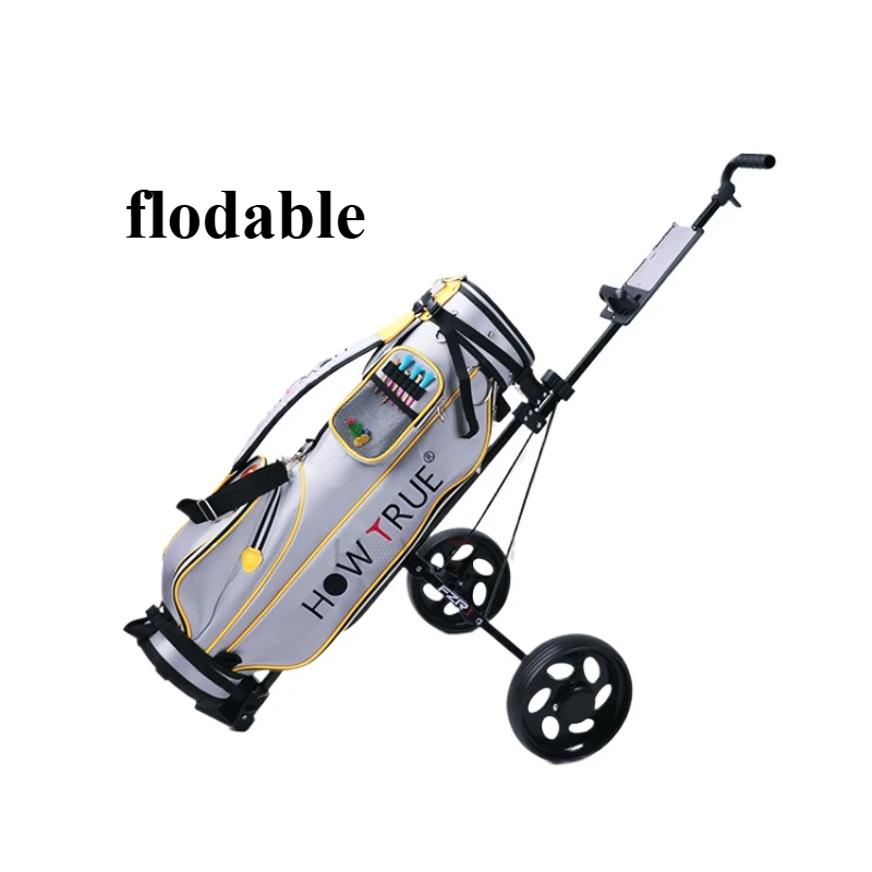 

mini Golf Cart Two Wheels Ball Chartered Cart Foldable Storage Easy to operate fastener design comfortable handle