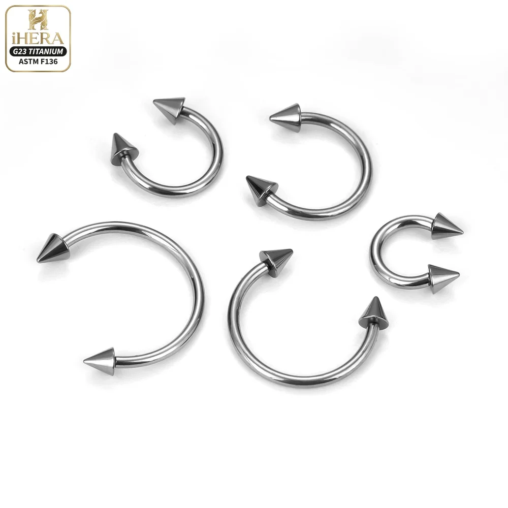 10 Stück Großhandel G23 Titan Labret Lippenpiercing Augenbrauen-Nasenring C-Stab für Damen Septum-Piercing Körperschmuck – Detail 15