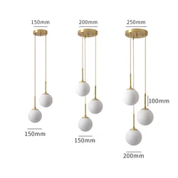 LED Glass Ball Pendant Lamp Nordic Chandelier Lights Home Indoor Dining Room Restaurant Bar Table Decor Hanging Suspension Lamp