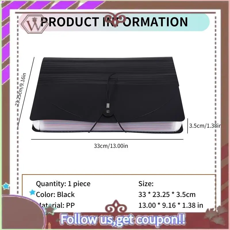 منظم ملفات ABBG-Accorddian، مجلد ملفات قابل للتوسيع، حجم حرف مجلد الأكورديون المحمول، للمستندات الورقية بحجم حرف A4