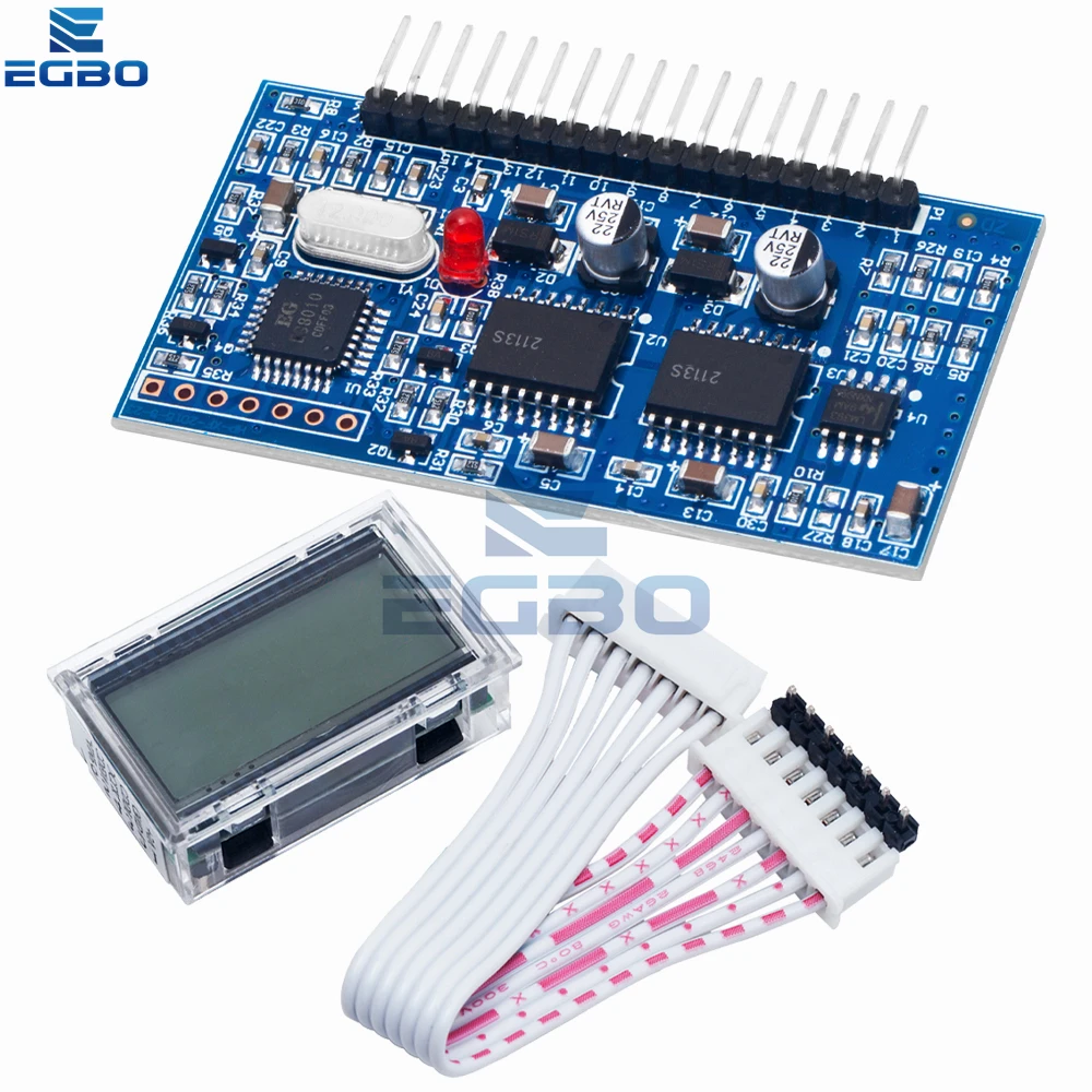 EGBO 5V DC-AC Pure Sine Wave Inverter SPWM Driver Board EGS002 12Mhz Crystal Oscillator EG8010+ IR2113 Driving Module LCD