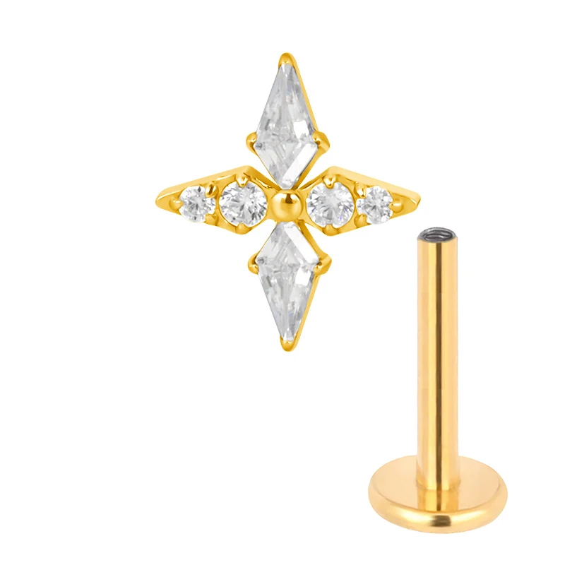 Titanium Ear Studs Earrings with CZ Paved Top