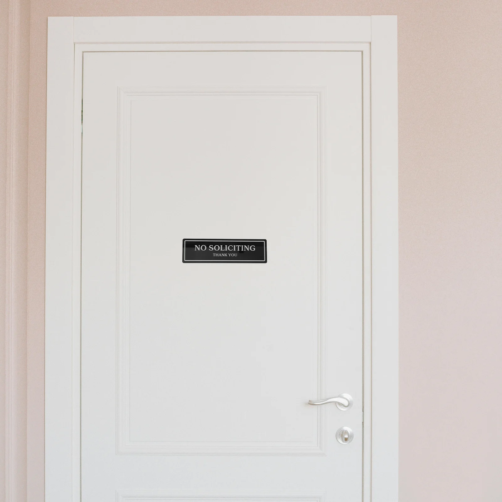 

1Set No Soliciting Sign Durable Acrylic Household Removable Door Accessory for Home Office Hotel Restaurant Use