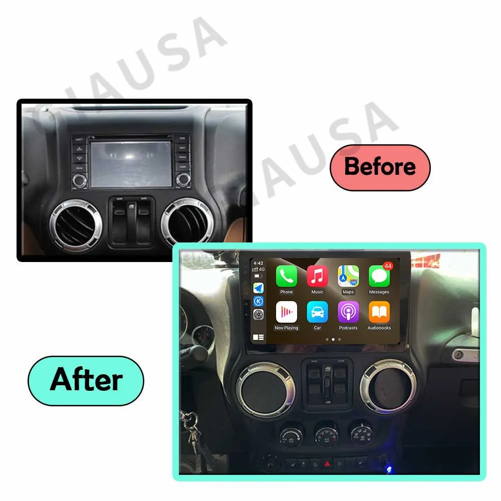 Android 9.0 Tesla Screen And Car LCD Dashboard For Jeep Wrangler 3 JK 2010-2017 Auto Instrument Headunit Radio Stereo Multimedia