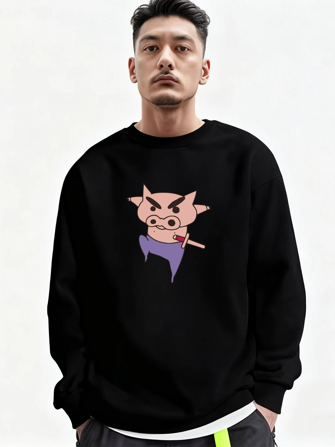 

Толстовка Kochava Cartoon Anime Overweight Left Gatekeeper с длинными рукавами, на флисовой подкладке, теплая, с круглым вырезом, с принтом, повседневная