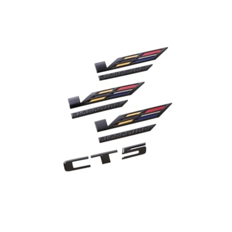 

4PCS Replacement for 2022-2025 CT5-V Blackwing v Letters Badge Nameplate Emblem Kit 86596092 Black Red