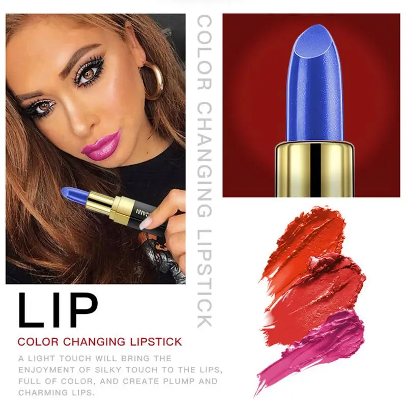 Magic Blue Lipstick Magic Fast Apply Color Changing Waterproof Lipstick Blue Changed To Pink Temperature Lip Stain Magical Black