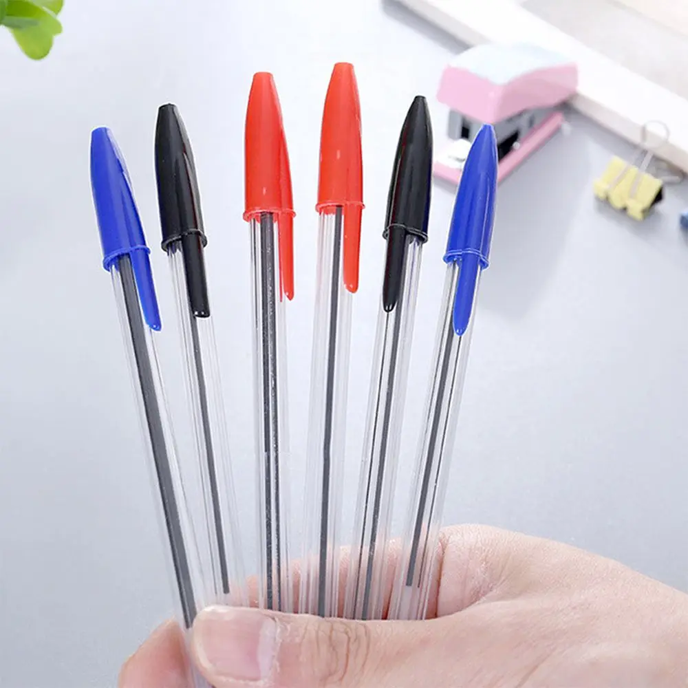 1mm Ballpoint Pen Ball Point Pens Kids School Office Supplies Longlasting 3Colors 5/10PCS