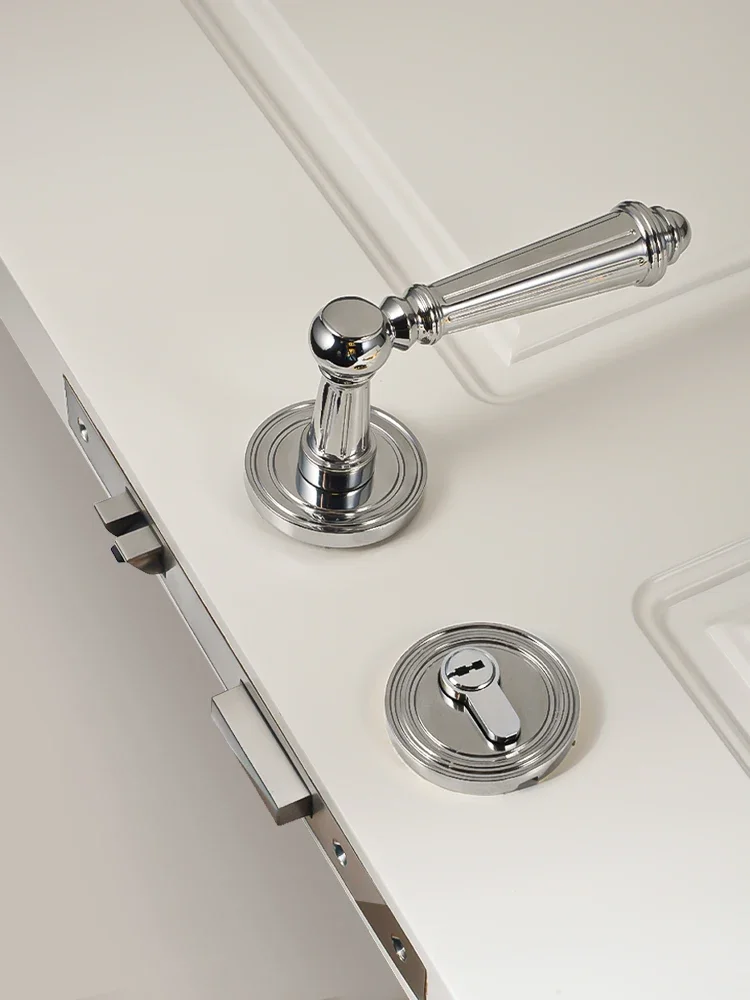 Dooroom Brass Door Lever Set Shiny Bright Chrome Interior Bedroom Bathroom Door Lever Dummy Passage Hardware Door Locks