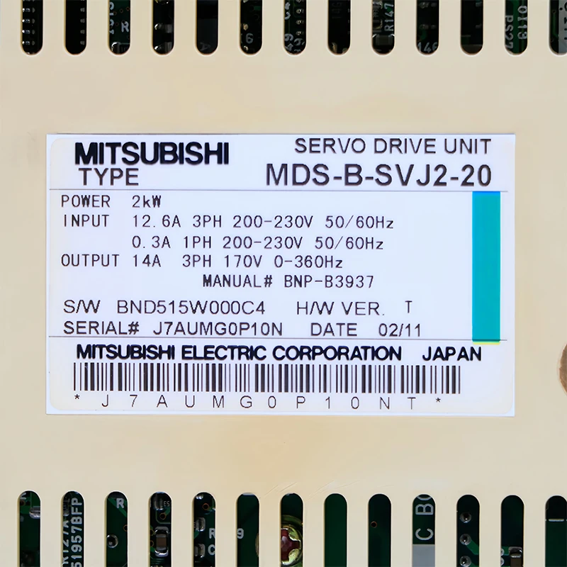 1 Year Warranty MDS-B-SVJ2-20 SONGWEI MDSBSVJ220 Used Original in Stock MITSUBISHI Electric AC Servo Motor Drive Unit