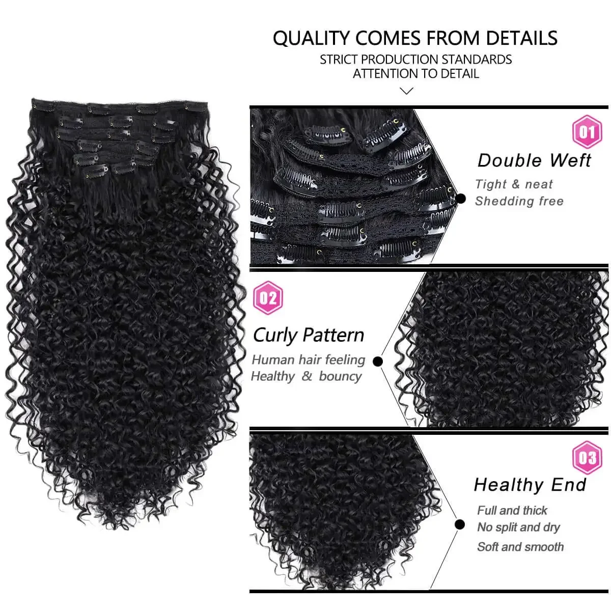 6 Stuks Set Synthetische Kinky Curly Clip In Hair Extensions 26 Inch Lange Zachte Dikke Pruiken Haarstukken Voor Vrouwen Met Dunner Wordend Haar