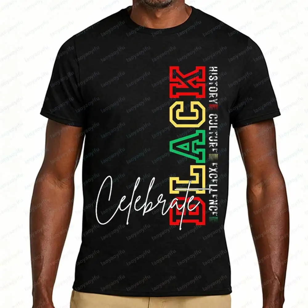 Juneteenth Celebrate Black History Culture Excellence T-Shirt for Men Women African American Pride Graphic Tee Casual Cotton Top