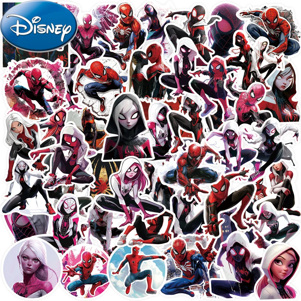 

10/30/50PCS Disney Spiderman Gwen Graffit Stickers Cool Superhero Cartoon Decal for Computer Helmet Laptop Vinyl Sticker Kid Toy