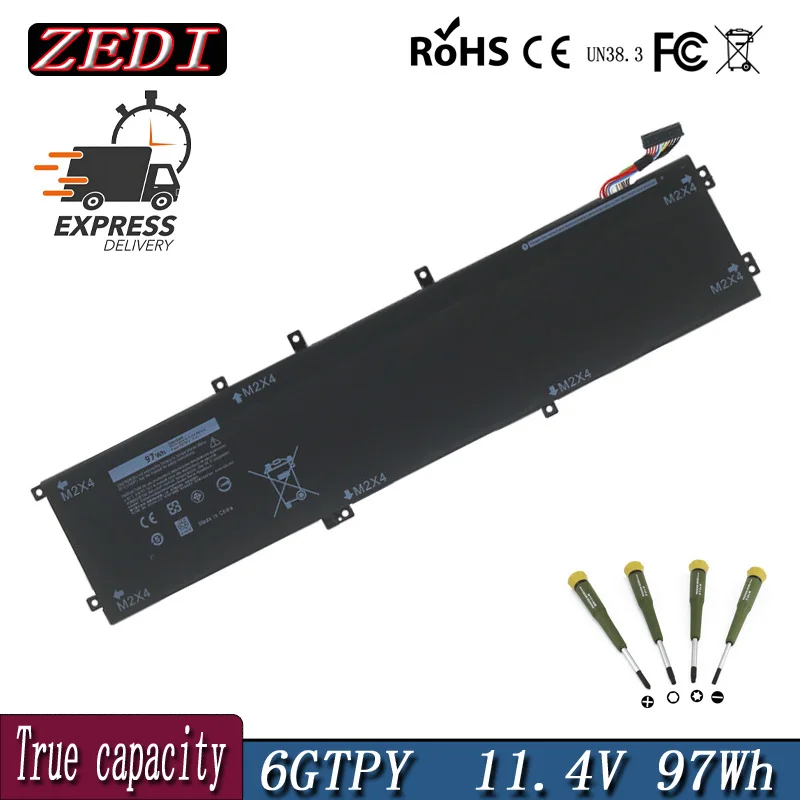 ZD Original 6GTPY Battery for Dell XPS 15 9560 9570 9550 7590 P56F001 Precision 5510 5520 5530 5540 M5520 M5510 Vostro 7500 7590